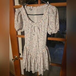2bella Floral Puff Sleeve Mini Dress Small